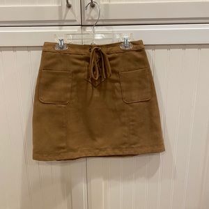 Suede mini skirt